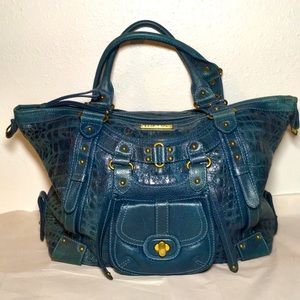 Lockheart Michelle Dark Blue Croc Tote